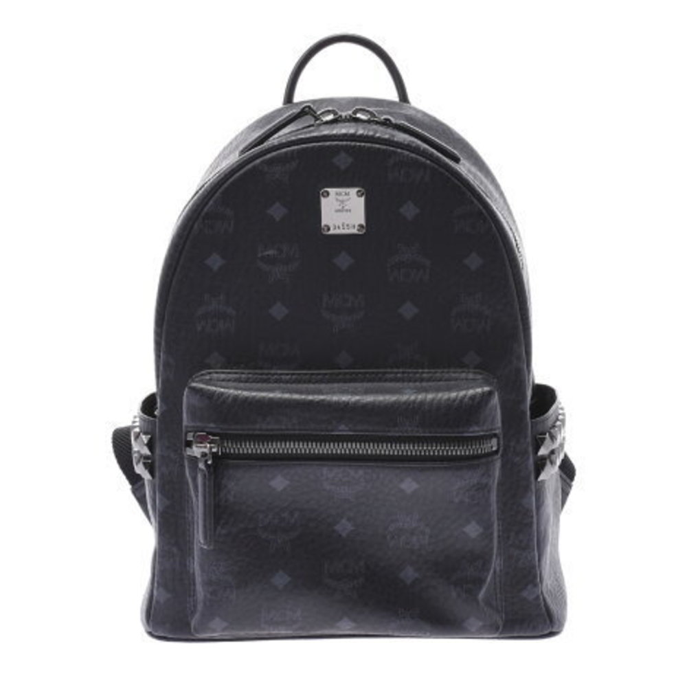 Mcm Backpack Mini Side Studs Black Leather Rucksa… - image 1